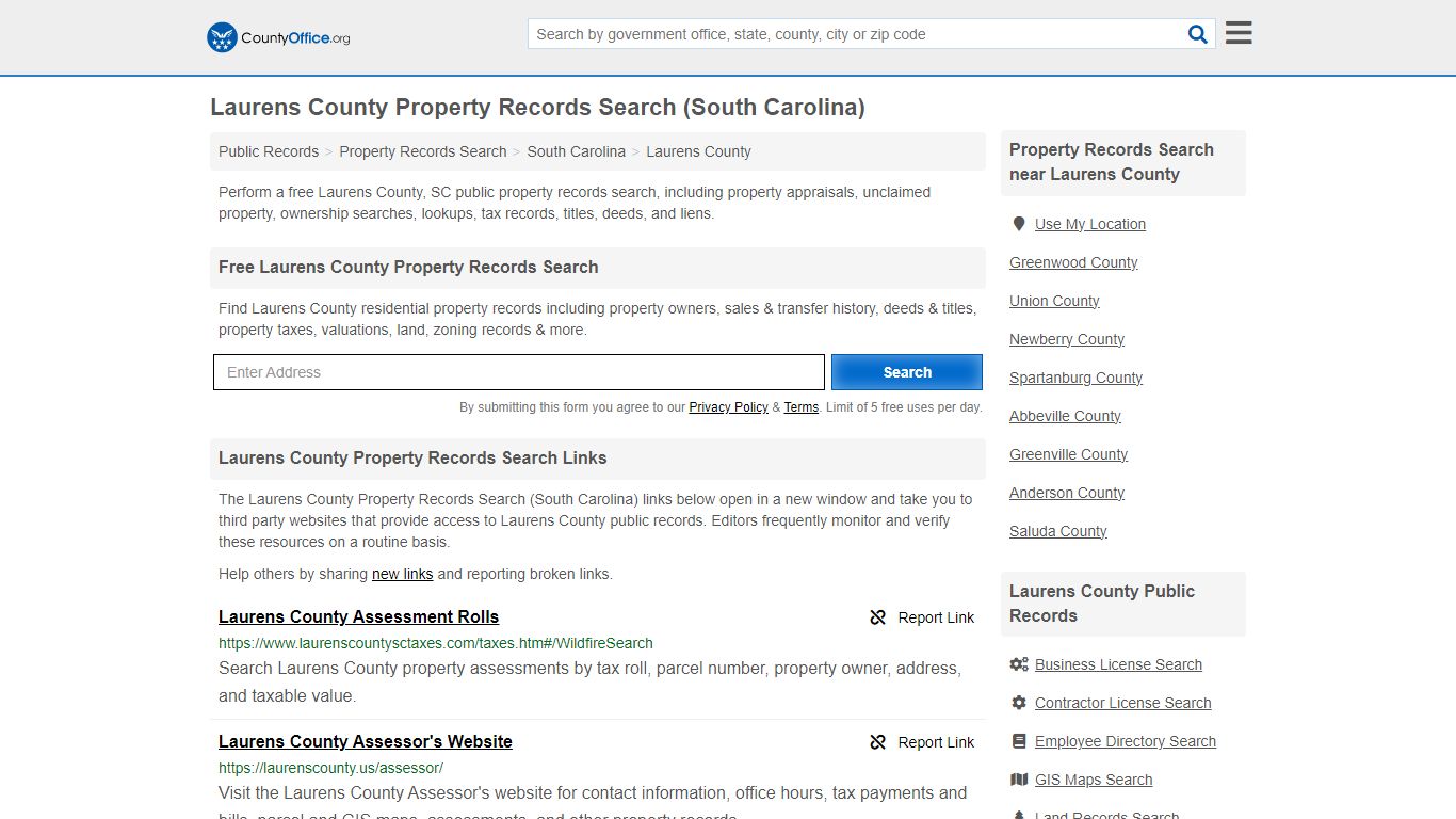 Laurens County Property Records Search (South Carolina) - County Office